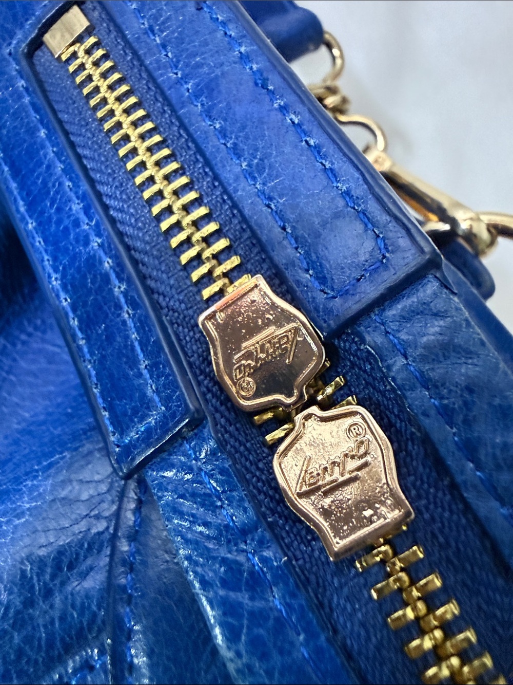 Balenciaga Blue Embossed Lambskin leather motorcycle city bag medium - Picture 8 of 16